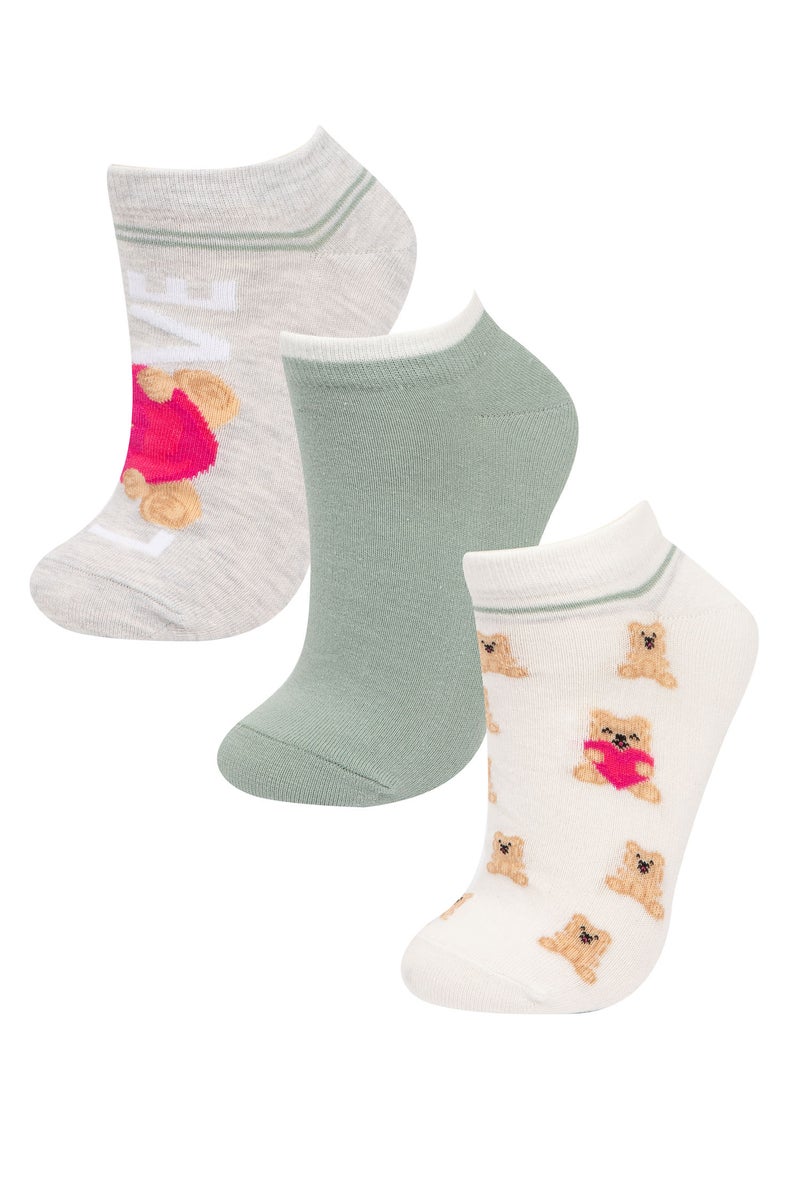 DeFacto Multicolour Woman Woman Animal Print 3 Piece Cotton Ankle Socks Casual - Image 1